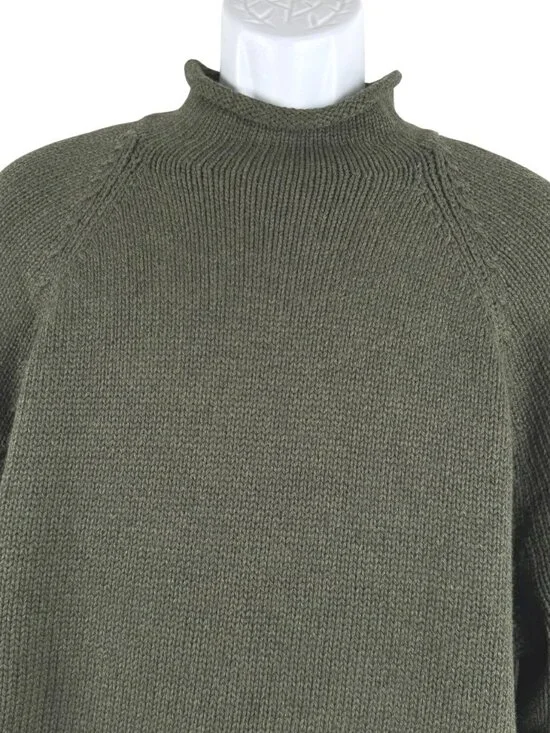 J. Crew 1988 Rollneck Sweater Mens XL Green Cotton Solid NWT FS-1520 - Picture 3 of 9